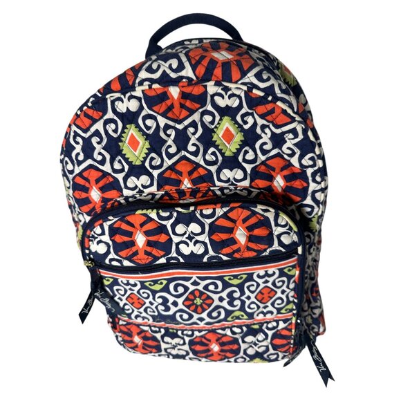 Vera Bradley Quilted Backpack With Colorful Pattern & Multiple Pockets Adjustabl - Picture 3 of 9